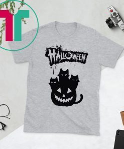 Halloween Pumpkin Cats Funny T-Shirt