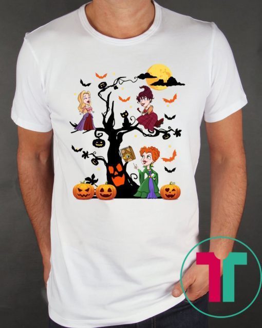 Hocus Tree Three Witches Pocus Halloween T-Shirt - OrderQuilt.com