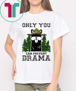 Llama Camping Only You Can Prevent Drama Tee Shirt