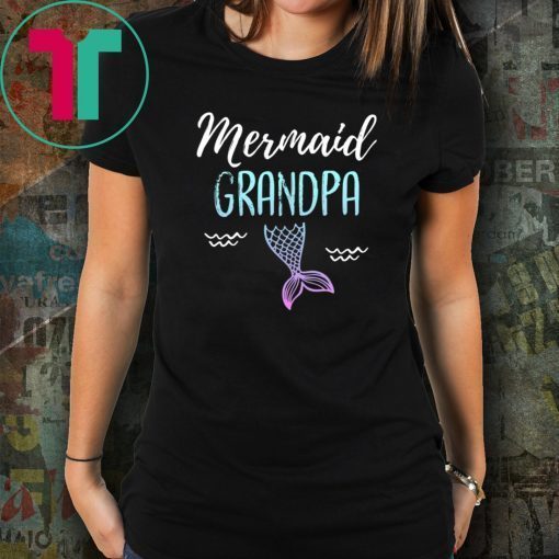 Mermaid Grandpa Family Birthday Party T-shirt