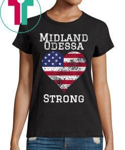 Midland Odessa Strong Heart Flag T-Shirt