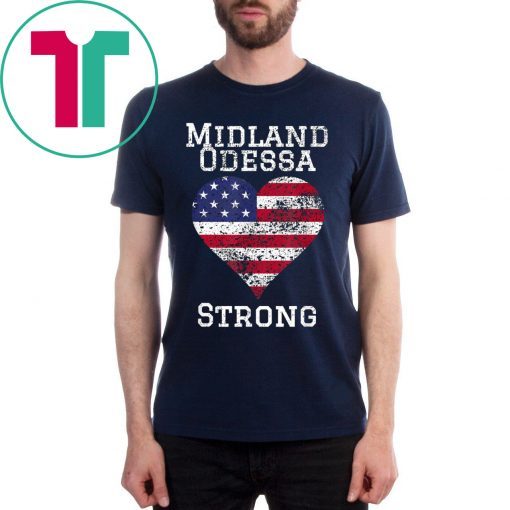 Midland Odessa Strong Heart Flag T-Shirt