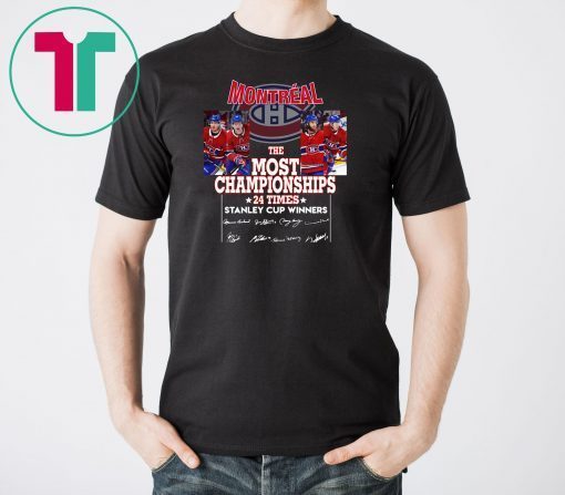 Montreal the most championships 24 times stanley cup winners signatures shirt