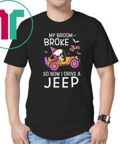 My Broom Broke So Now I Drive A Jeep Snoopy Halloween T-shirt