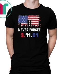 Never Forget Patriotic 911 American Flag Tee Shirt
