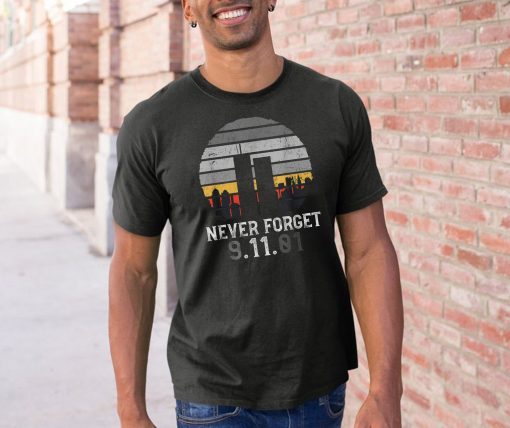 Never forget Patriotic 911 American Flag Vintage Gifts T-Shirt