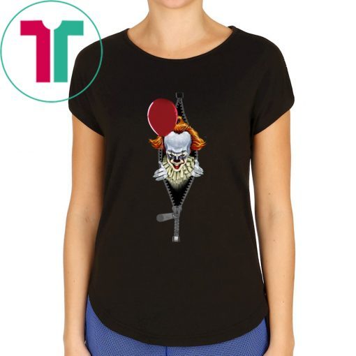 Pennywise IT In Zipper Pocket Halloween Tee Shirt