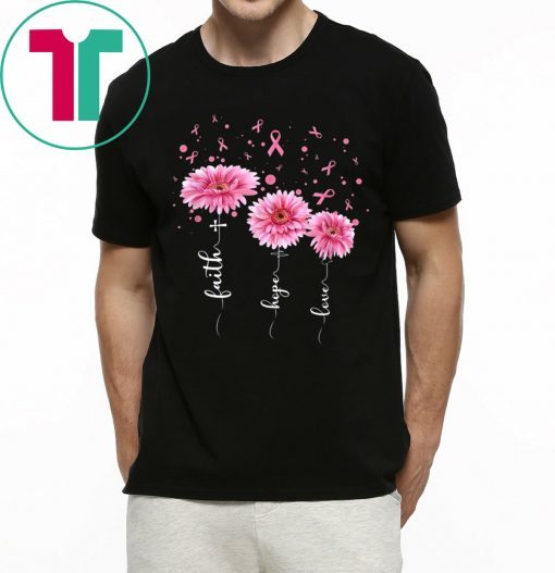 Pink Daisy Flower Breast Cancer Awareness Tee Shirt