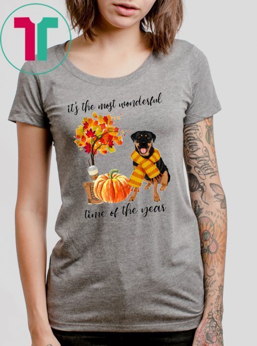 Rottweiler It’s The Most Wonderful Time Of The Year Fall Autumn Maple Leaf Shirt