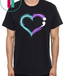 Semicolon Heart Suicide Prevention Awareness T-shirt