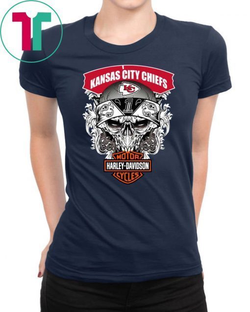 Skull harley-davidson motorcycles kansas city chiefs shirt