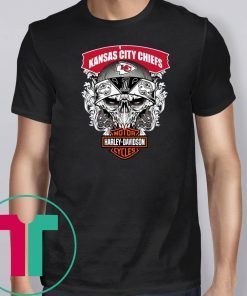 Skull harley-davidson motorcycles kansas city chiefs shirt