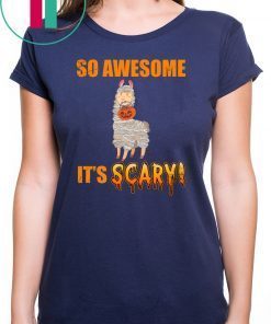 So Awesome It's Scary Mummy Llama Halloween Kid T-shirt