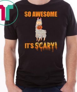 So Awesome It's Scary Mummy Llama Halloween Kid T-shirt