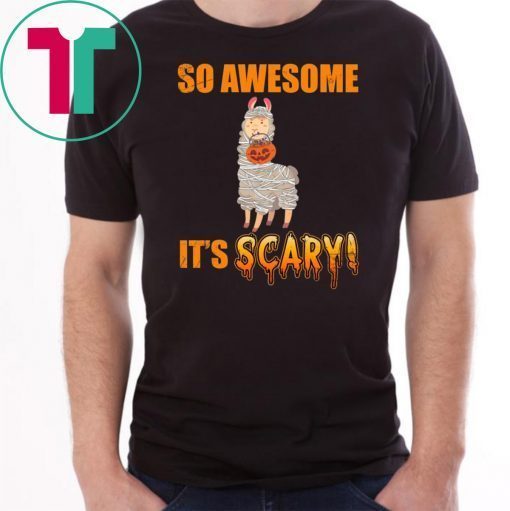 So Awesome It's Scary Mummy Llama Halloween Kid T-shirt