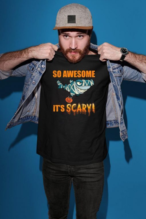 So Awesome It's Scary Mummy Shark Halloween Kid T-shirt