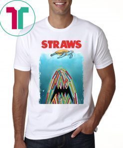 Official straws shark turtles t-shirt