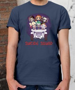 Suicide Squad Horror Movie Characters Driving Jeep Shirt