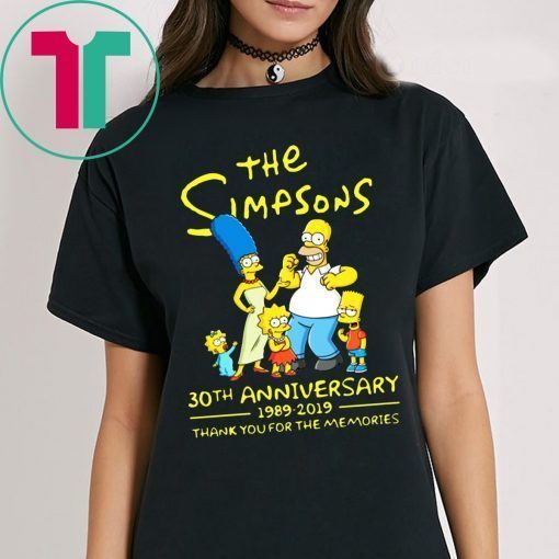 The simpsons-30th anniversary 1989-2019 thank you for memories tee shirt
