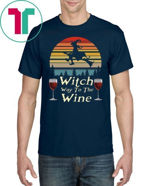 Official Witch Way To The Wine Halloween Vintage Shirt