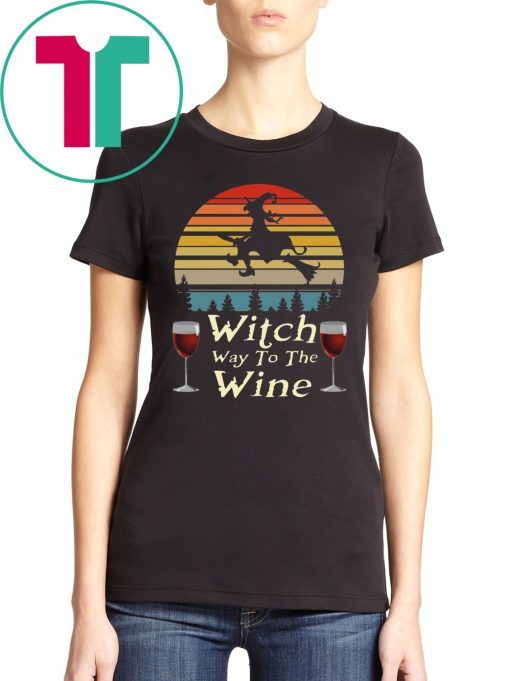 Official Witch Way To The Wine Halloween Vintage Shirt