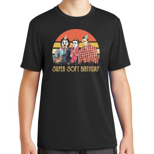 Vintage horror movie characters super soft birthday shirt