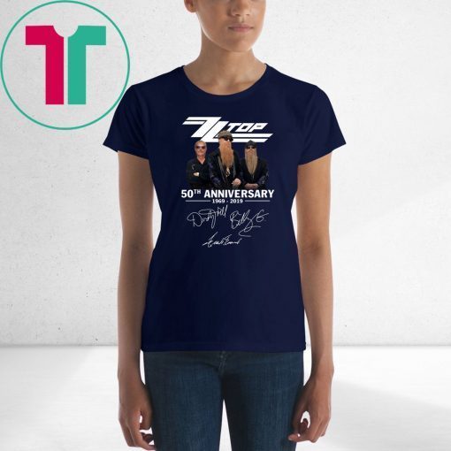 ZZ top 50th anniversary 1969 2019 signatures shirt