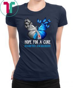 butterfly hope for a cure diabetes awareness shirt
