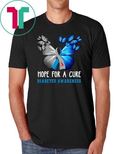 butterfly hope for a cure diabetes awareness shirt
