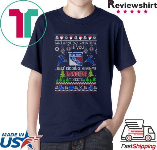 All I Want For Christmas Is You New York Rangers Ice Hockey Ugly Christmas Tee Shirts