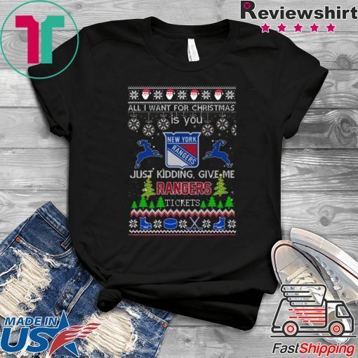 All I Want For Christmas Is You New York Rangers Ice Hockey Ugly Christmas Tee Shirts