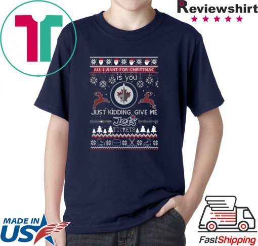 All I Want For Christmas Is You Winnipeg Jets Ice Hockey Ugly Christmas Tee Shirts