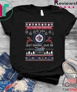 All I Want For Christmas Is You Winnipeg Jets Ice Hockey Ugly Christmas Tee Shirts