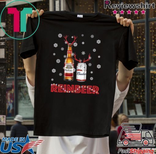 Budweiser Reinbeer Funny Beer Reindeer Christmas T-Shirt