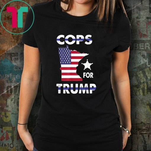 Cops For Trump Minneapolis Police Thin Blue USA Flag T-Shirt