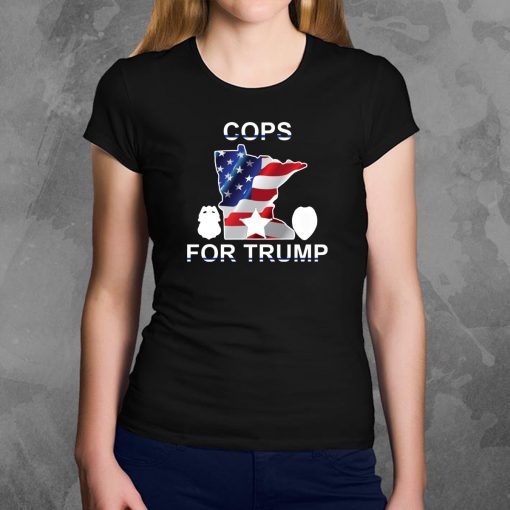 Cops For Trump USA Flag Tee Shirt