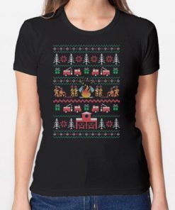 Firefighter ugly Christmas T-Shirt