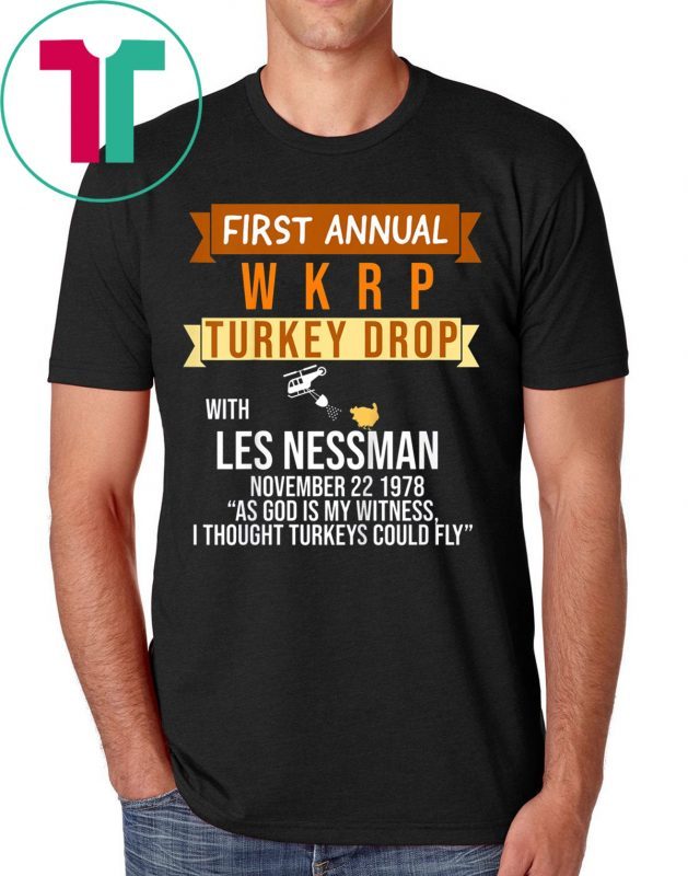 First Annual WKRP Turkey Drop Whit Les Nessman Tee Shirt