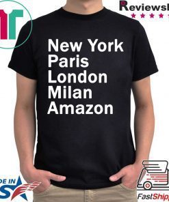 HEIDI KLUM - NEW YORK PARIS LONDON MILAN AMAZON BLACK TEE SHIRT
