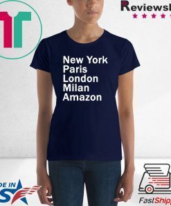 HEIDI KLUM – NEW YORK PARIS LONDON MILAN AMAZON BLACK SHIRT For Mens Womens