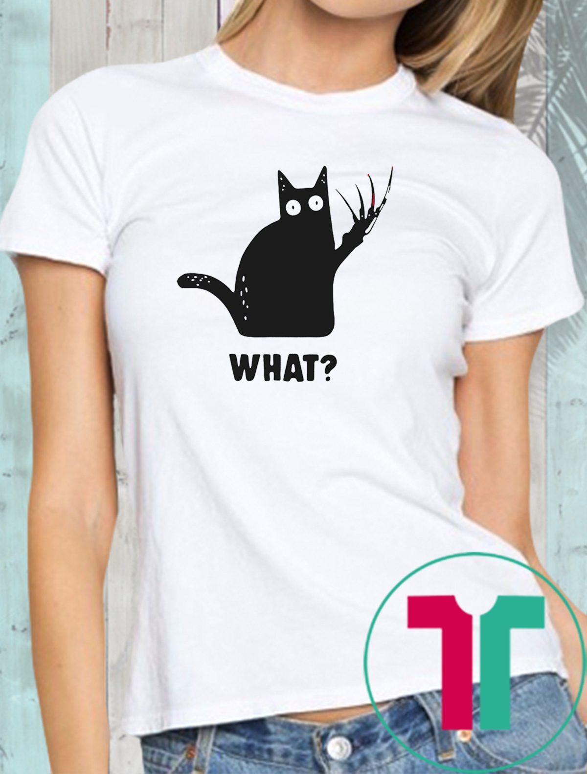 Halloween black cat freddy krueger what Shirt - OrderQuilt.com