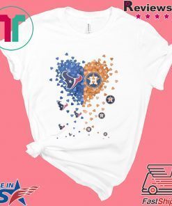 Heart butterfly love houston texans and houston astros shirt