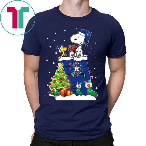 Houston Astros Snoopy And Woodstock Christmas Tee Shirt