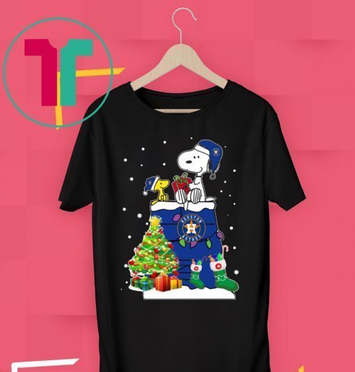 Houston Astros Snoopy And Woodstock Christmas Tee Shirt