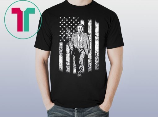 Joker walking on American Flag Shirt