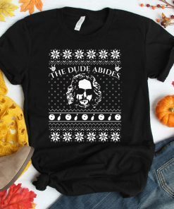 Lebowski The Dude Abides Christmas T-Shirt