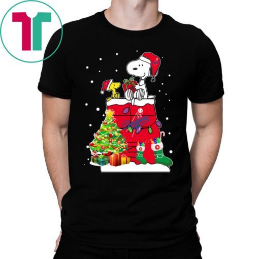 Los Angeles Dodgers Snoopy And Woodstock Christmas Tee Shirt