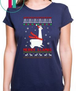 Merry Llamas Christmas T-Shirt