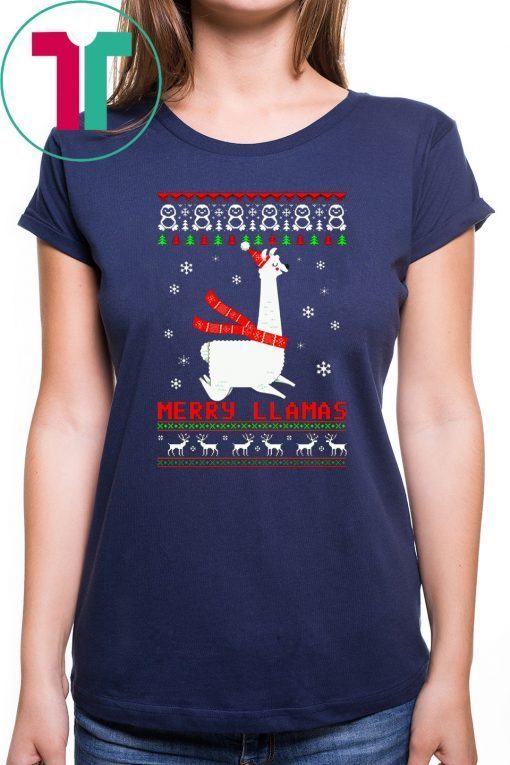 Merry Llamas Christmas T-Shirt