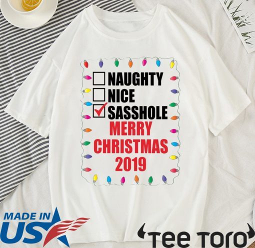 Naughty Nice Sasshole Merry Christmas 2020 T-Shirt